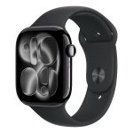 Apple Watch S11 GPS 46mm Jet Black Aluminium Case with Black Sport Band - M/L